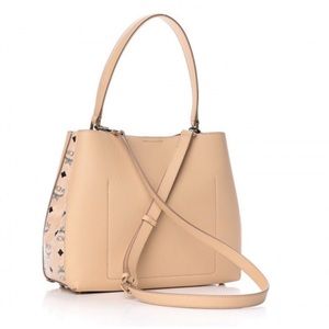 MCM Sarah Leather & Visetos Canvas Hobo Bag